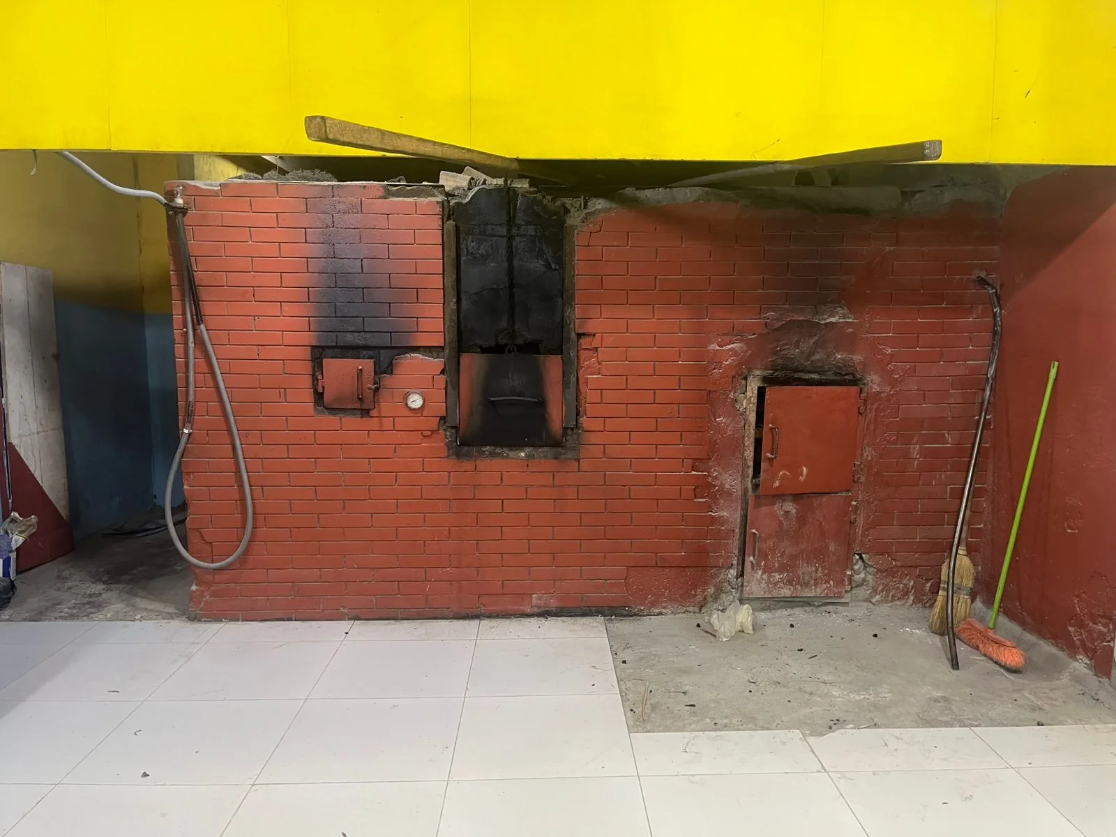 Horno de la panadería durante la producción